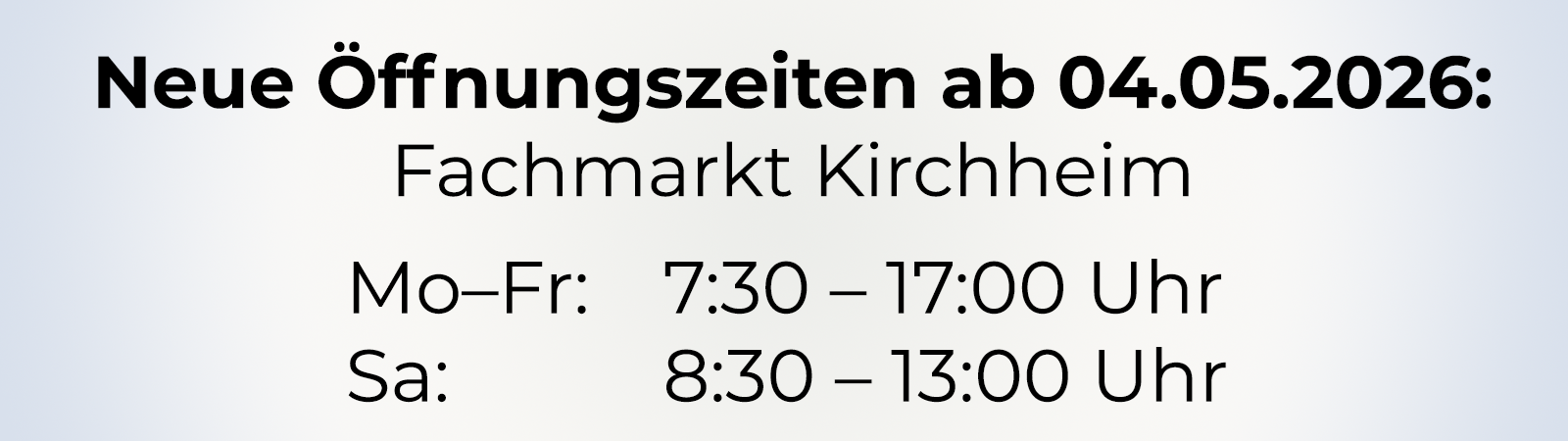 Neue Öffnungszeiten